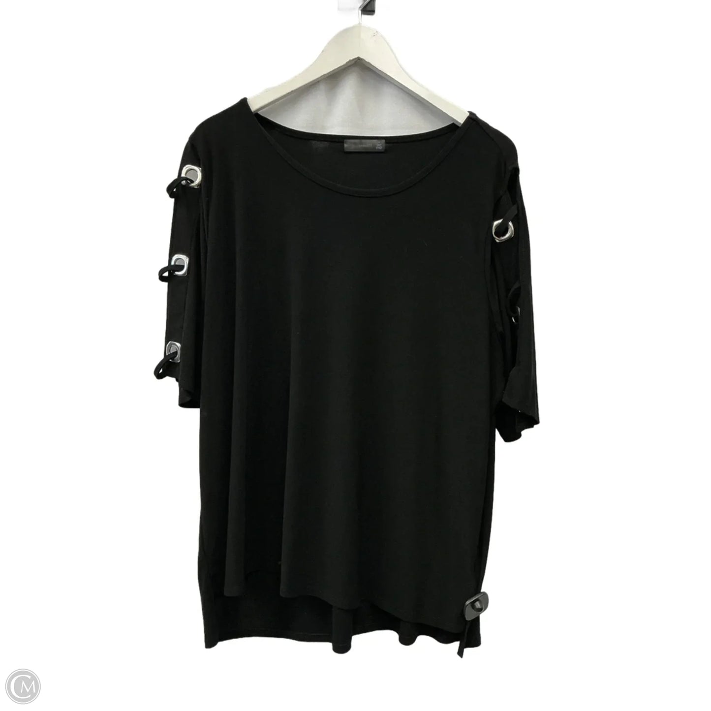 Top Short Sleeve By Clothes Mentor In Black, Size: 2x