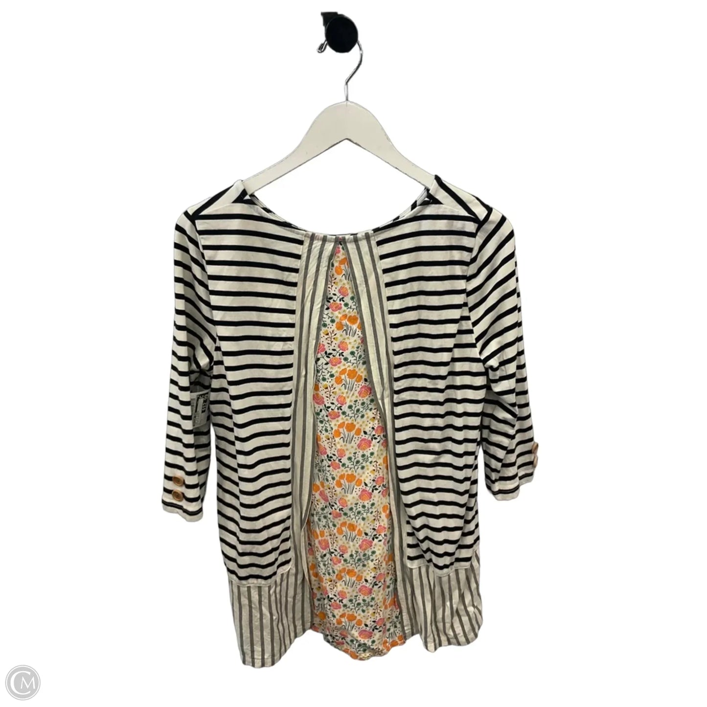Top 3/4 Sleeve By Matilda Jane In Black & White, Size: S