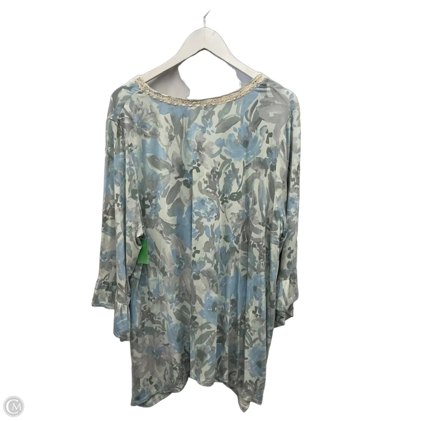 Top 3/4 Sleeve By Logo In Blue, Size: 2x
