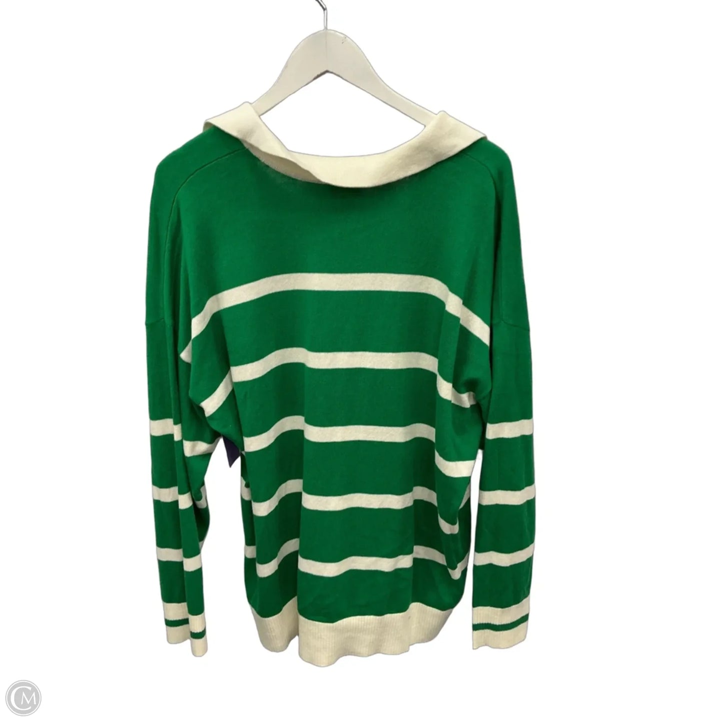 Sweatshirt Collar By Torrid In Green & White, Size: 2