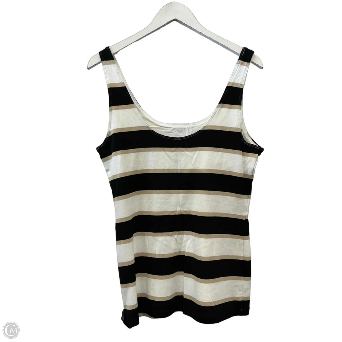 Top Sleeveless By Banana Republic In Black & White, Size: L