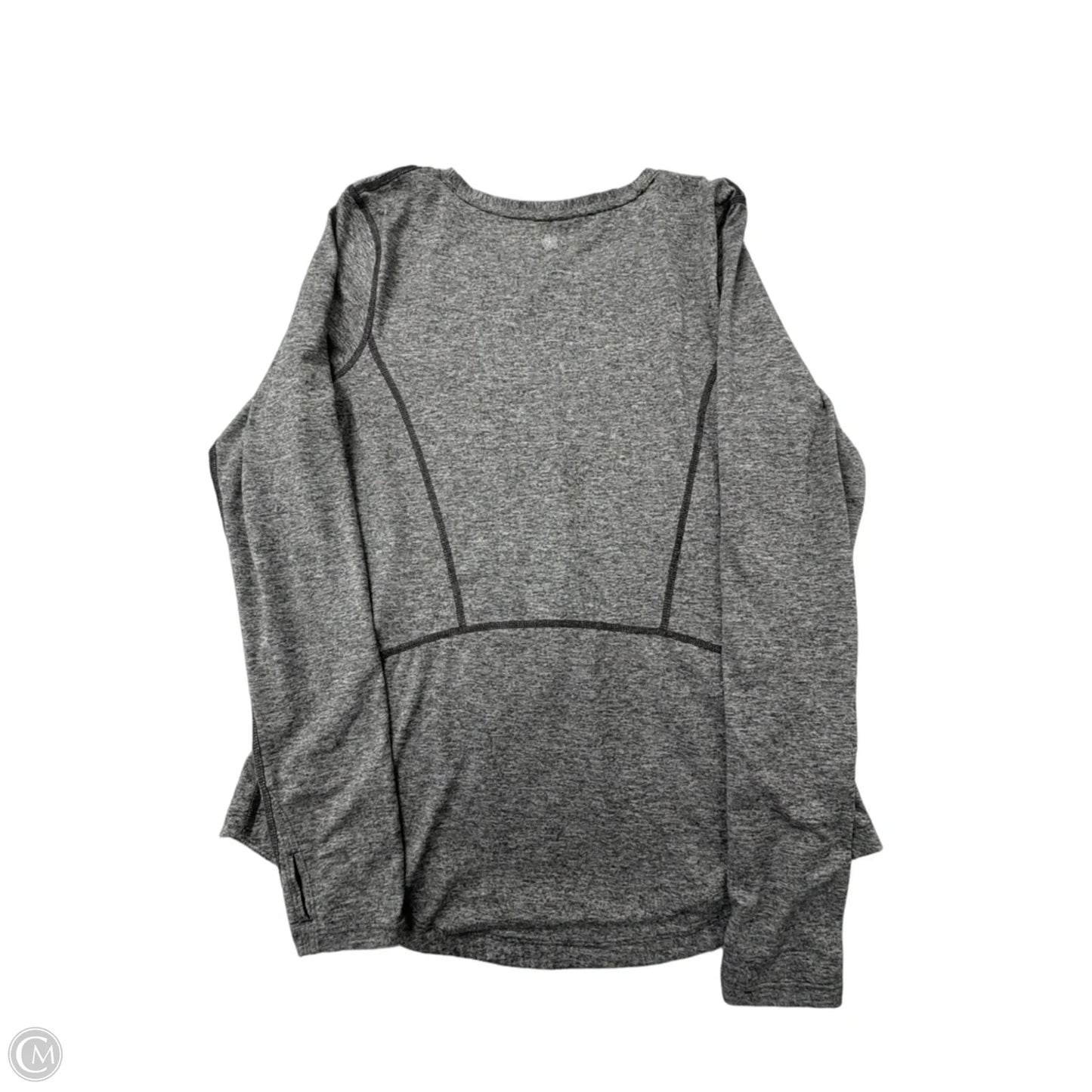 Athletic Top Long Sleeve Crewneck By Tek Gear In Grey, Size: M
