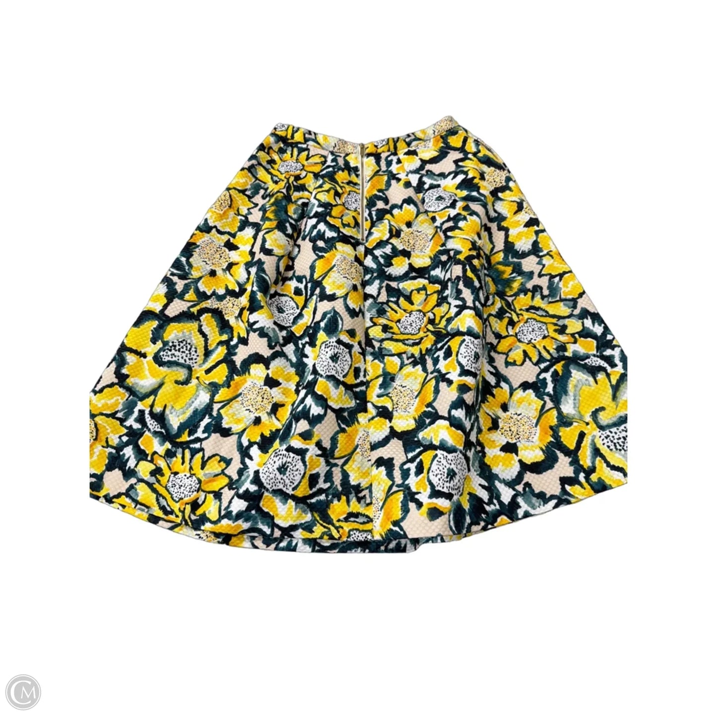 Skirt Midi By H&m In Green & Yellow, Size: S