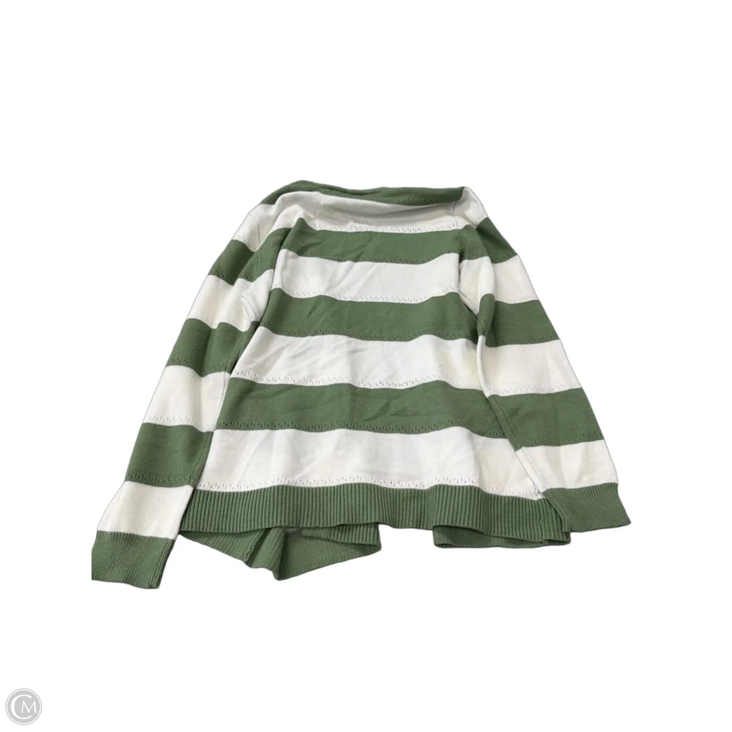Sweater Cardigan By Verve Ami In Green & White, Size: Xl
