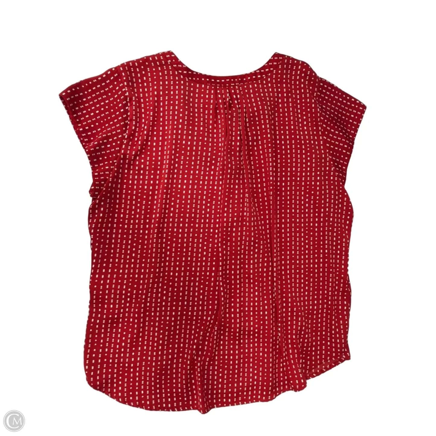 Top Short Sleeve By Liz Claiborne In Red & White, Size: 2x