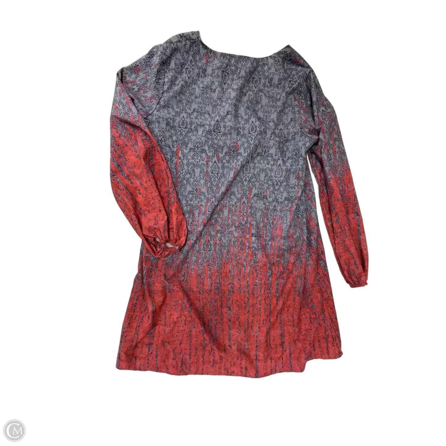 Dress Casual Midi By Clothes Mentor In Grey & Red, Size: L