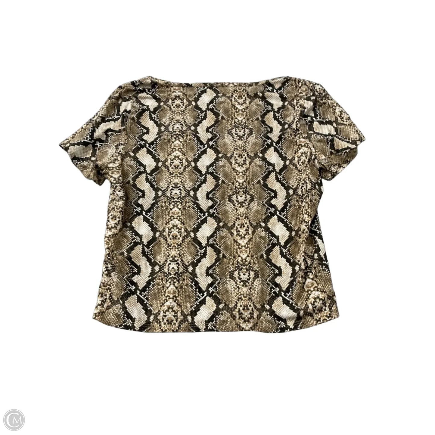 Top Short Sleeve By Gaze In Snakeskin Print, Size: L