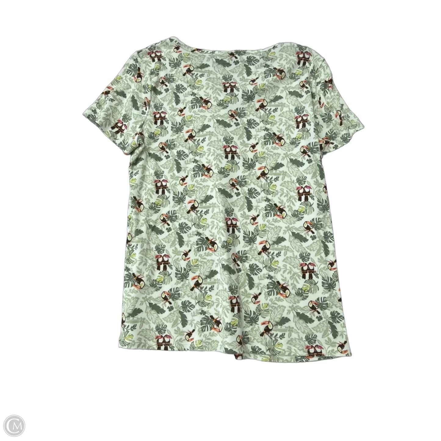 Top Short Sleeve By Croft And Barrow In Tropical Print, Size: M