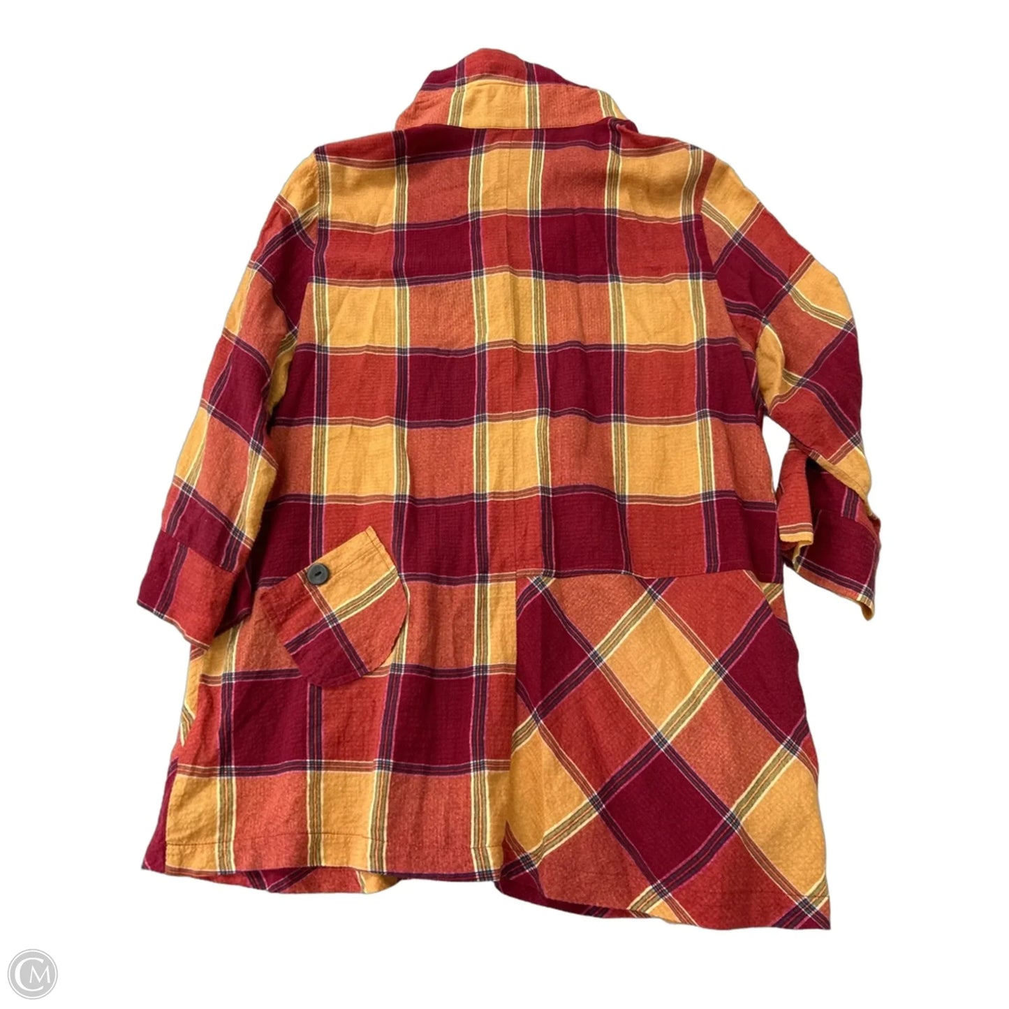 Top Long Sleeve By terra In Plaid Pattern, Size: M
