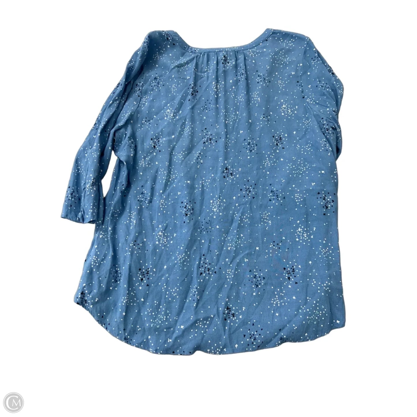 Top Long Sleeve By Croft And Barrow In Blue, Size: 1x