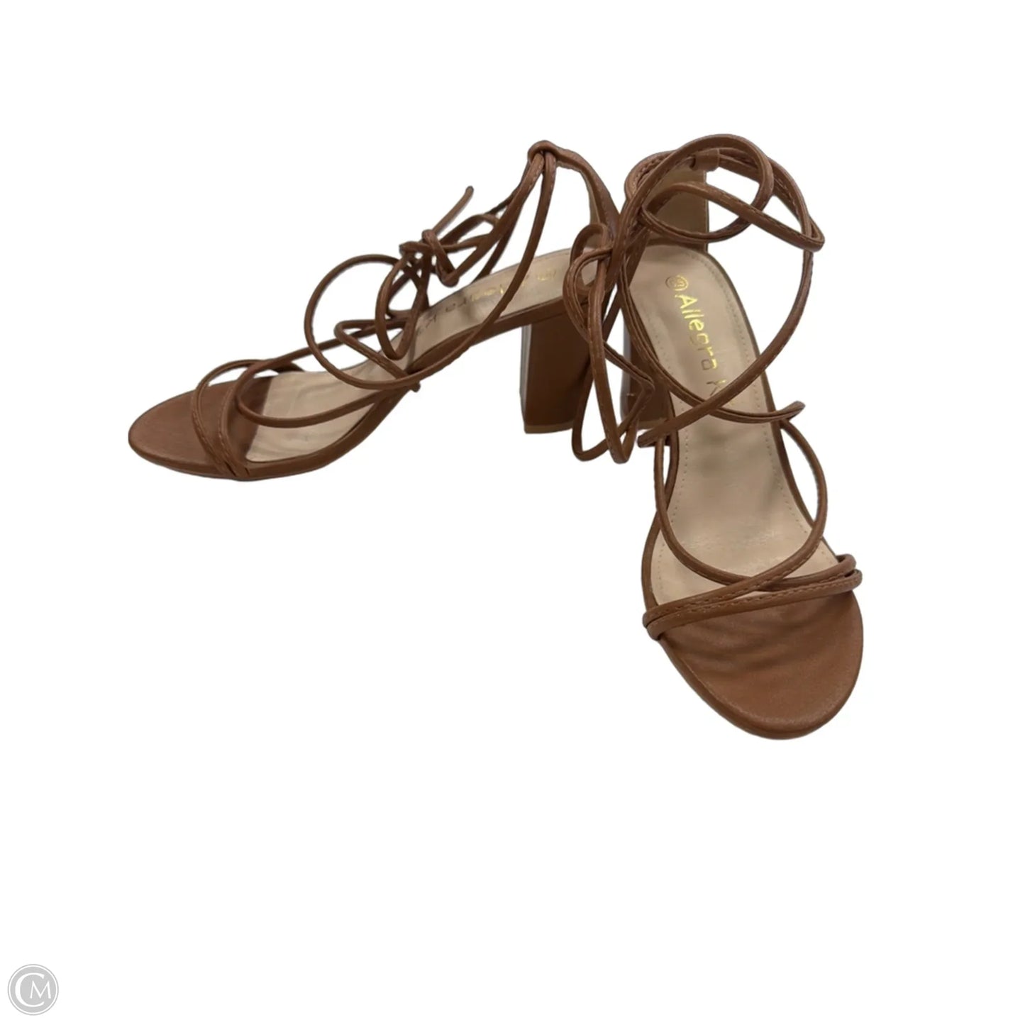 Sandals Heels Block By Allegra K In Brown, Size: 8.5