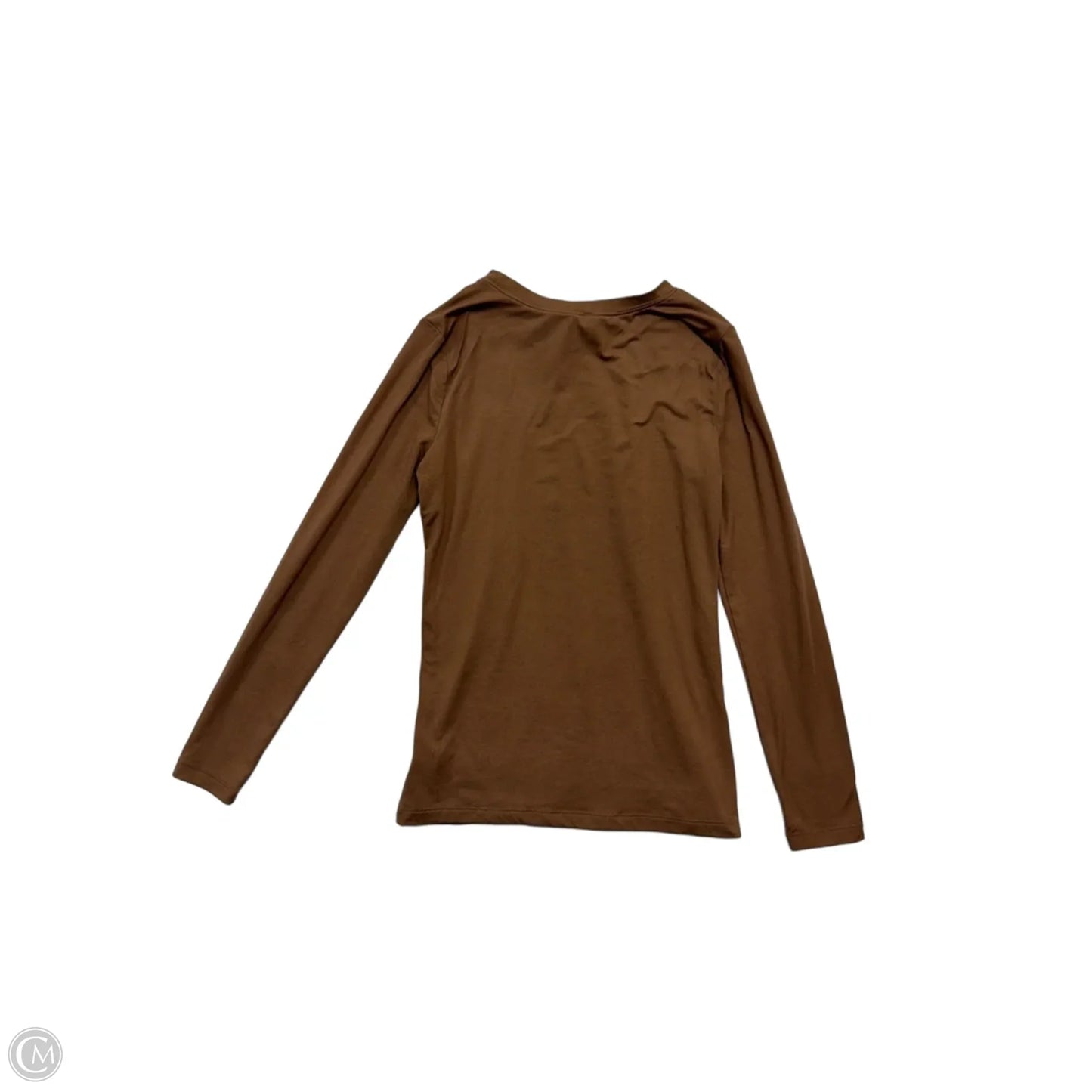Top Long Sleeve Basic By Zenana In Brown, Size: S