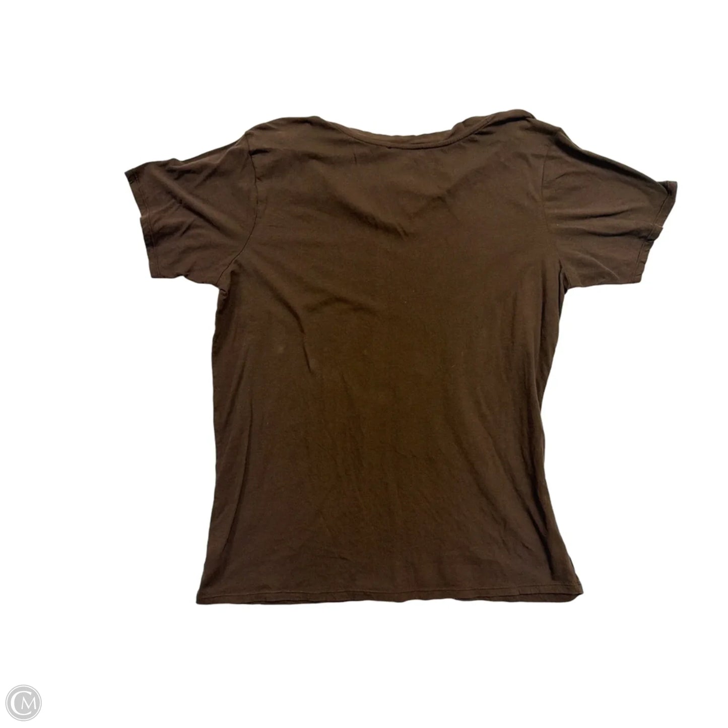 Top Short Sleeve Basic By Zenana In Brown, Size: L