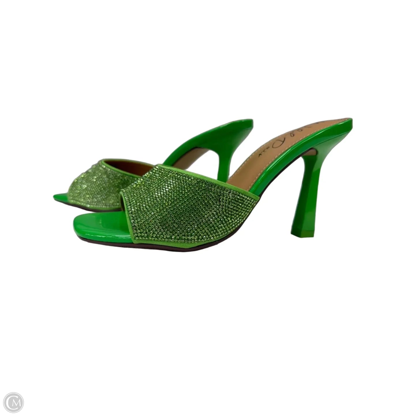 Sandals Heels Block By Clothes Mentor In Green, Size: 7