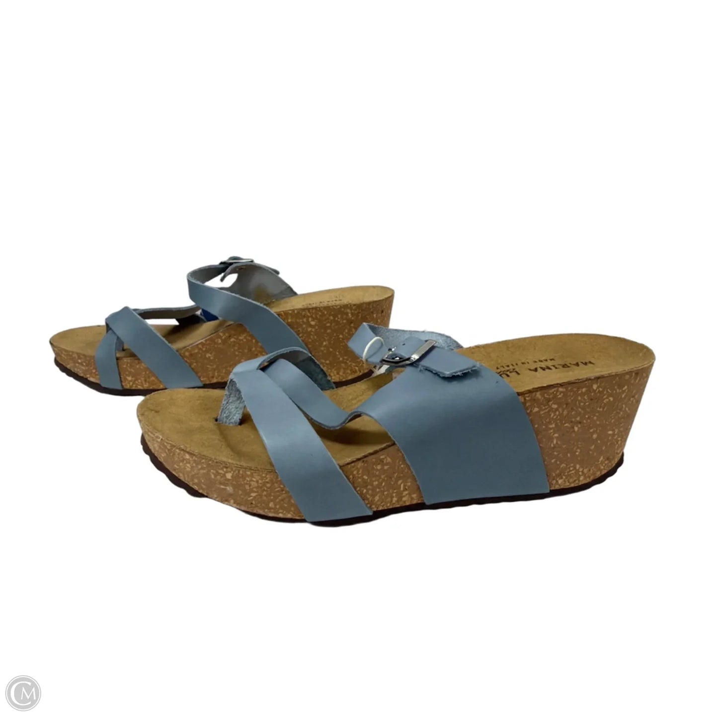 Sandals Heels Wedge By Clothes Mentor In Blue, Size: 9.5