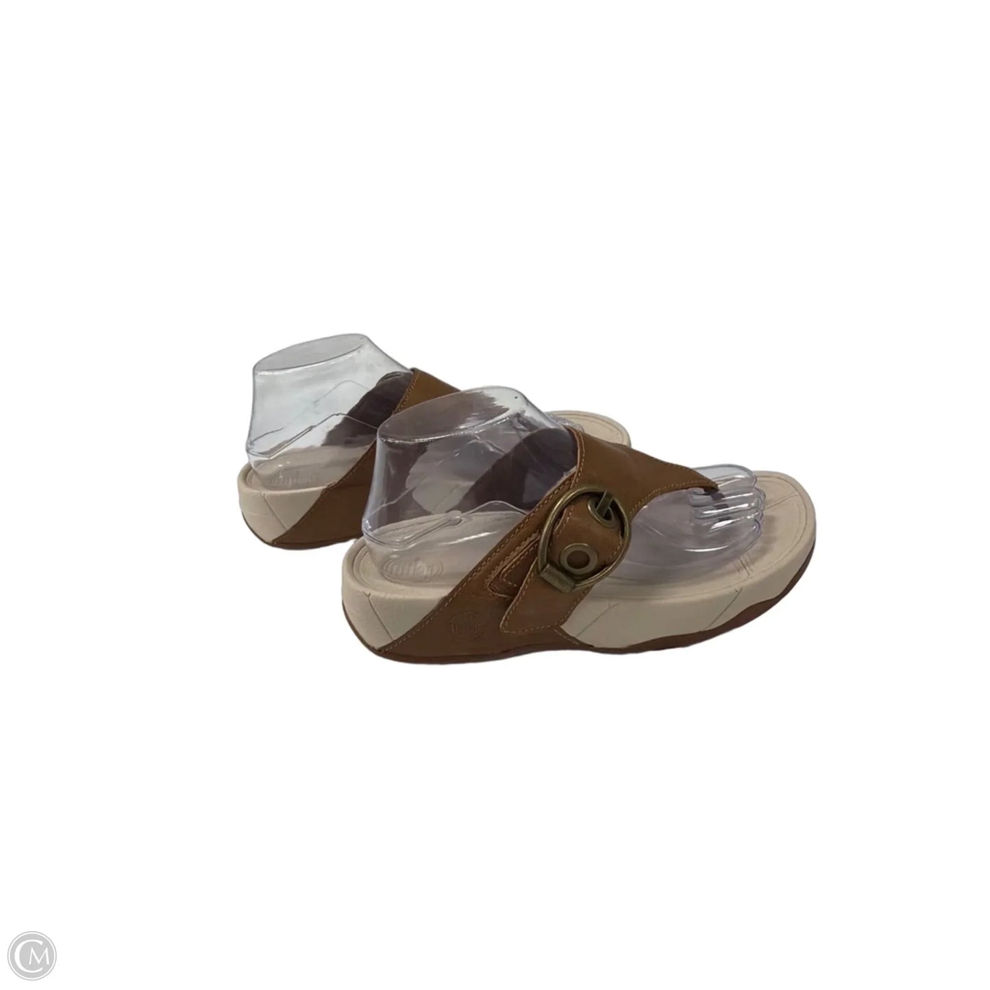 Sandals Flip Flops By Fitflop In Brown & Grey, Size: 8