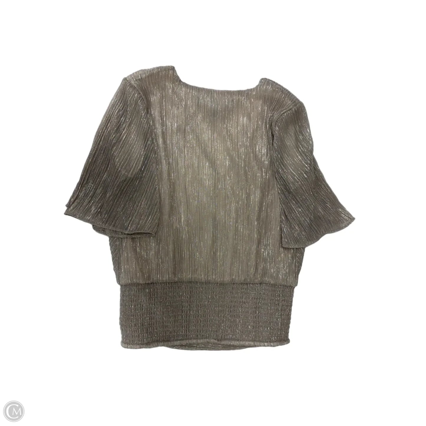 Top Short Sleeve By White House Black Market In Silver, Size: Xs