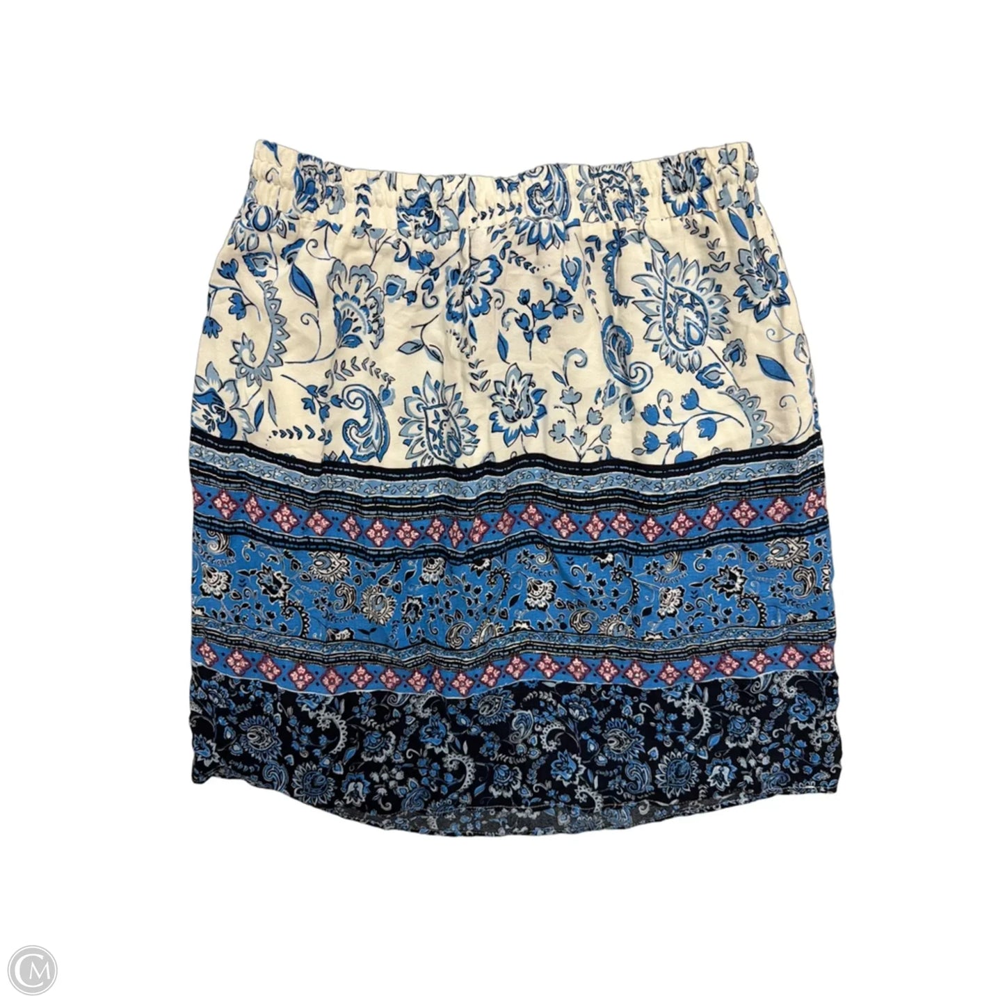 Skirt Mini & Short By Loft In Blue & White, Size: Sp
