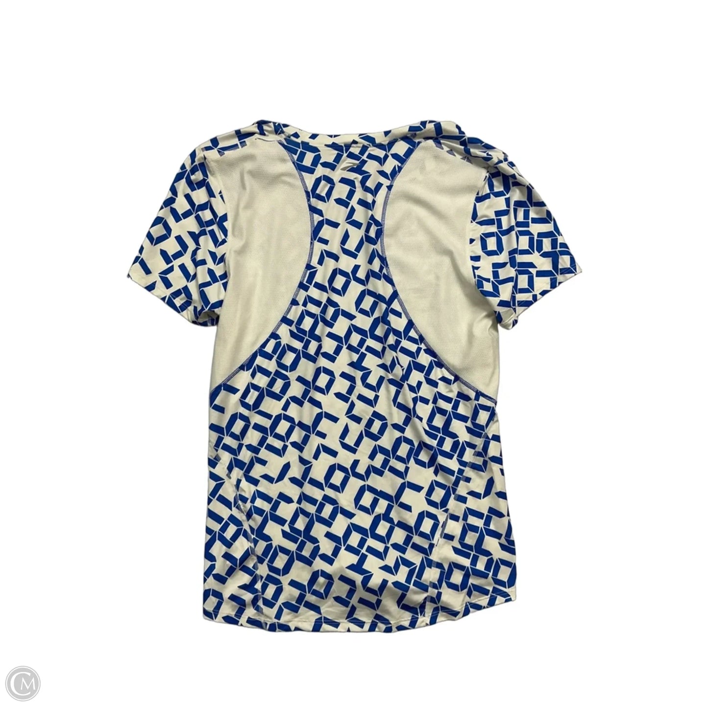 Athletic Top Short Sleeve By Brooks In Blue & White, Size: L