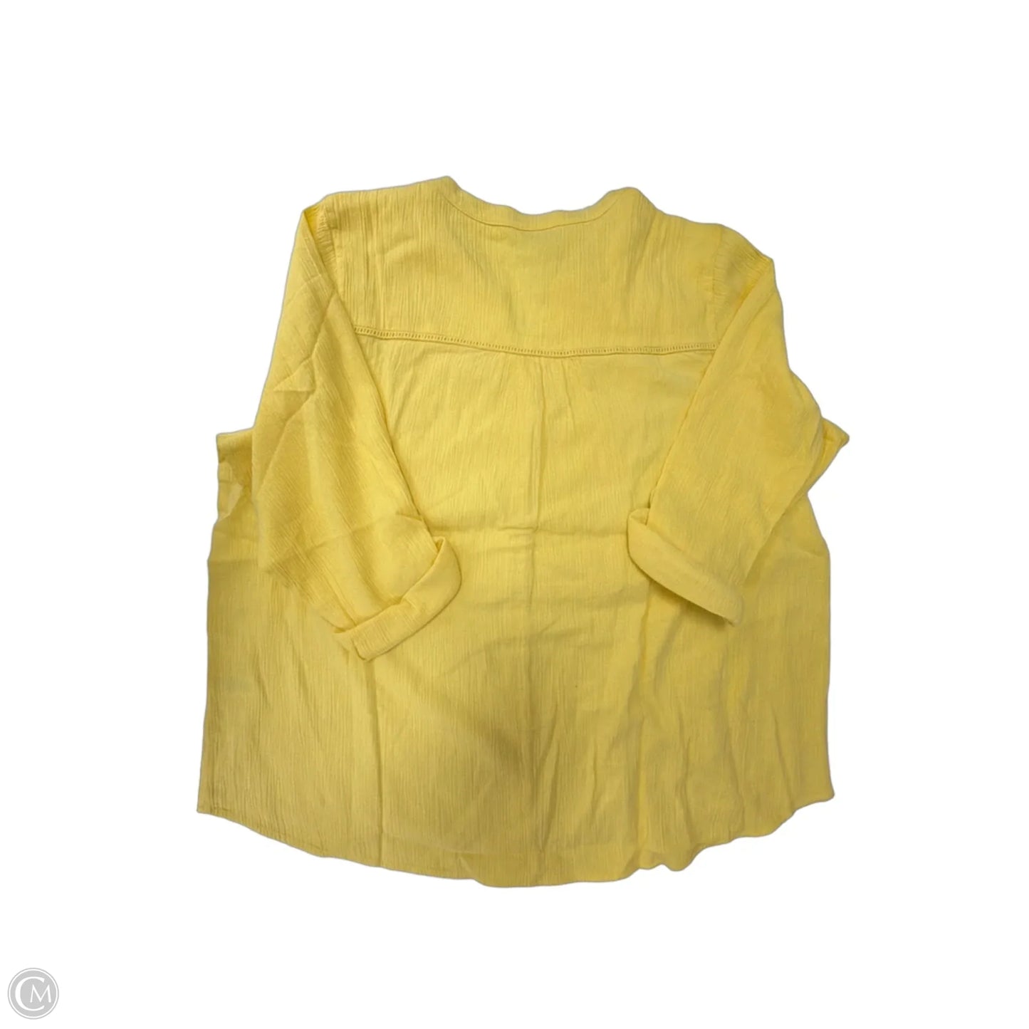 Top 3/4 Sleeve By Coldwater Creek In Yellow, Size: 2x