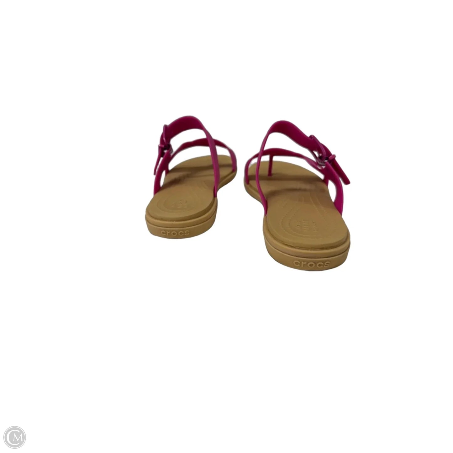 Sandals Flats By Crocs In Pink, Size: 9
