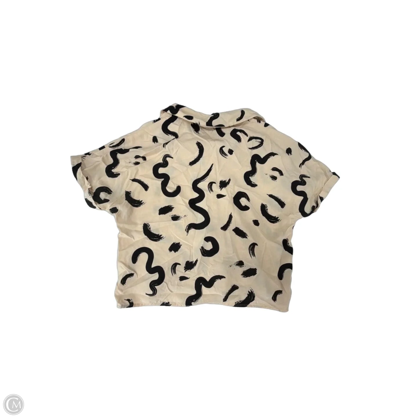Top Short Sleeve By Milk & Honey In Black & Tan, Size: M