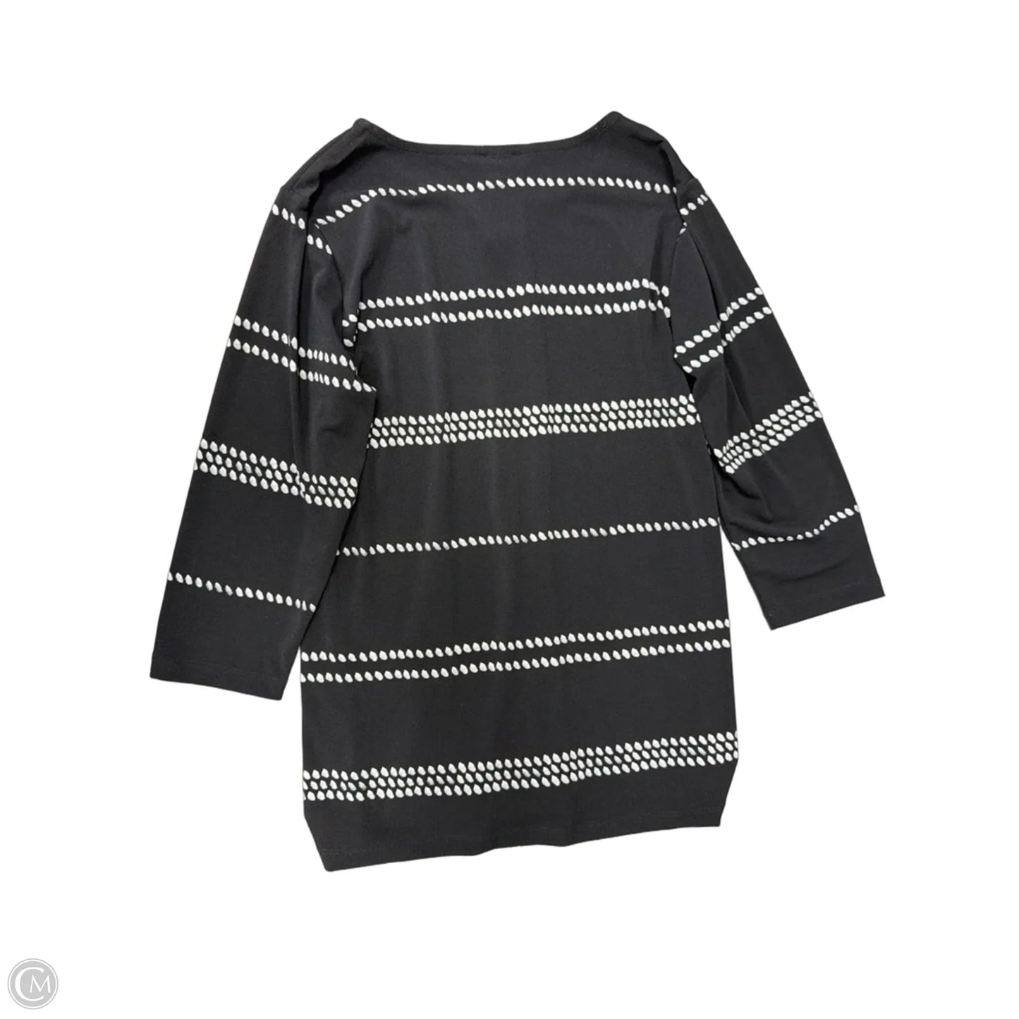 Top 3/4 Sleeve By Christopher And Banks In Black & White, Size: S