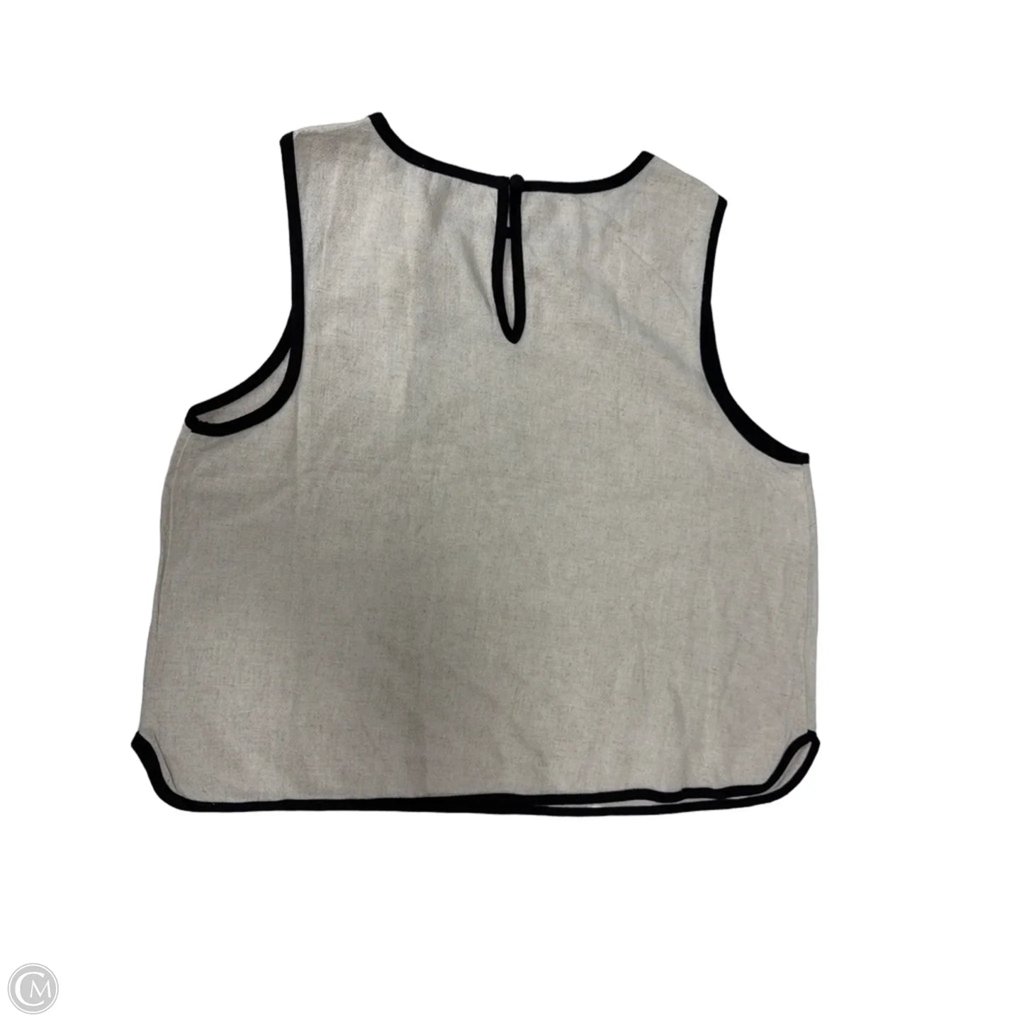 Top Sleeveless By The Workshop In Black & Cream, Size: L