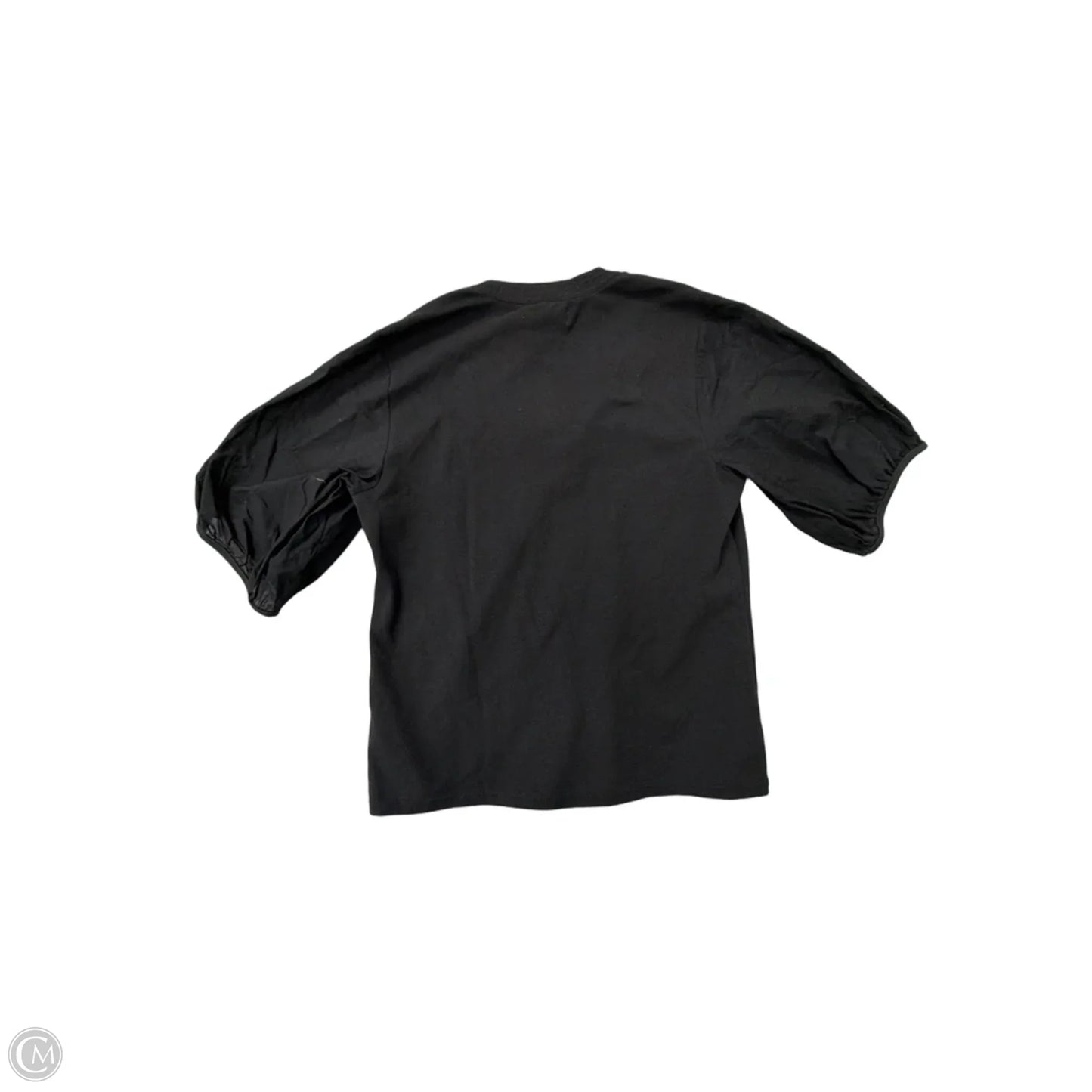 Top Short Sleeve By Free Assembly In Black, Size: M