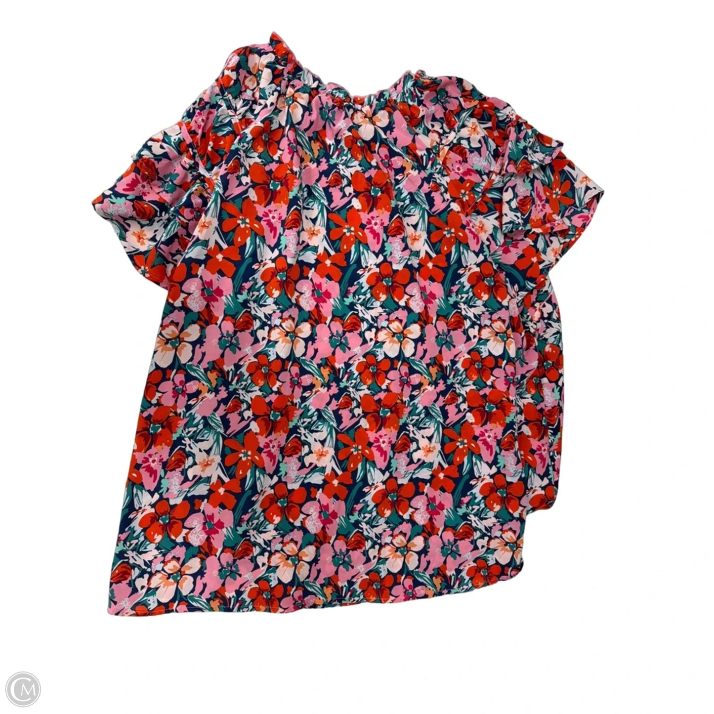 Top Short Sleeve By Bloomchic In Floral Print, Size: 1x