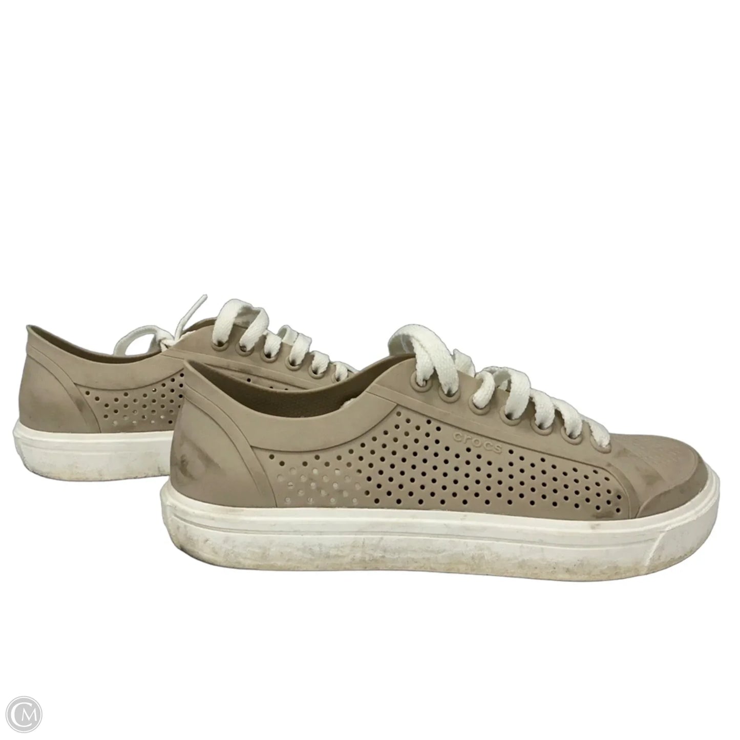Shoes Sneakers By Crocs In Tan, Size: 8