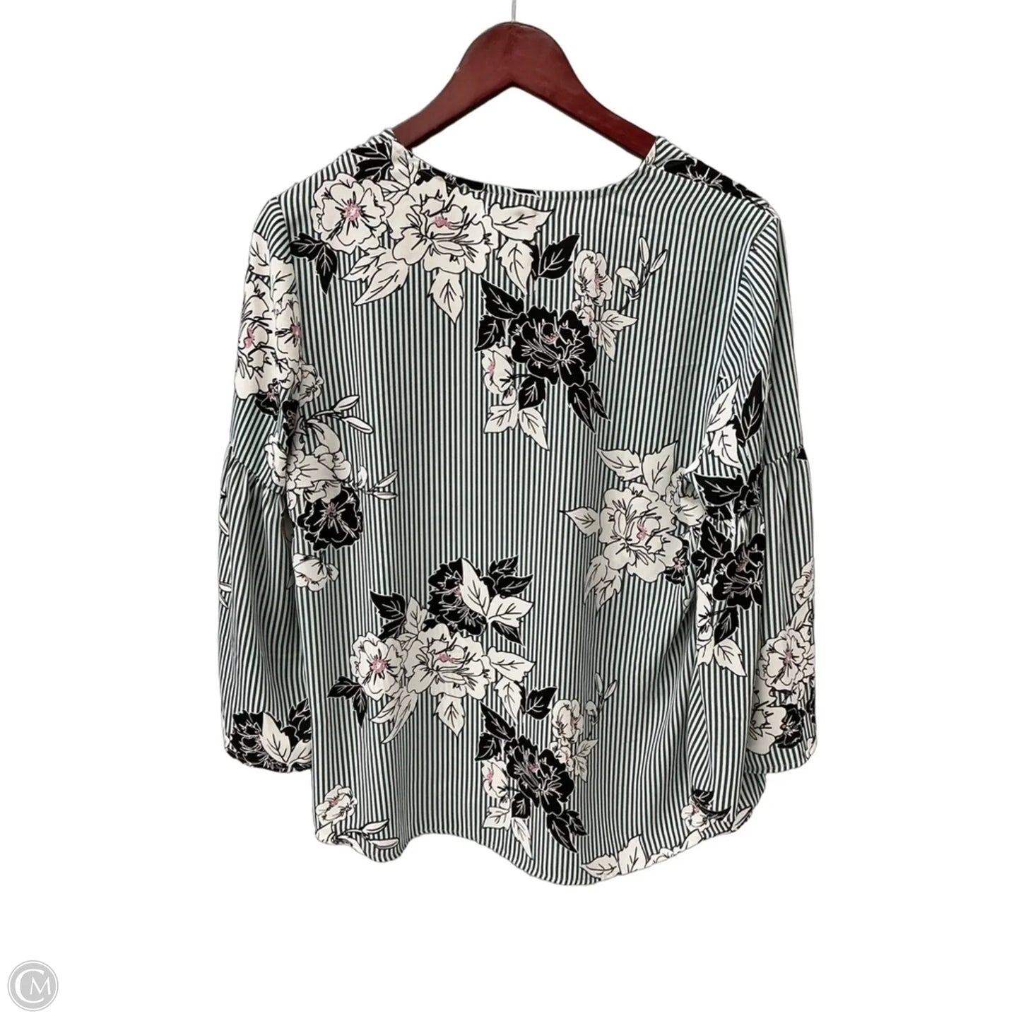 Top Long Sleeve By Van Heusen In Green, Size: M