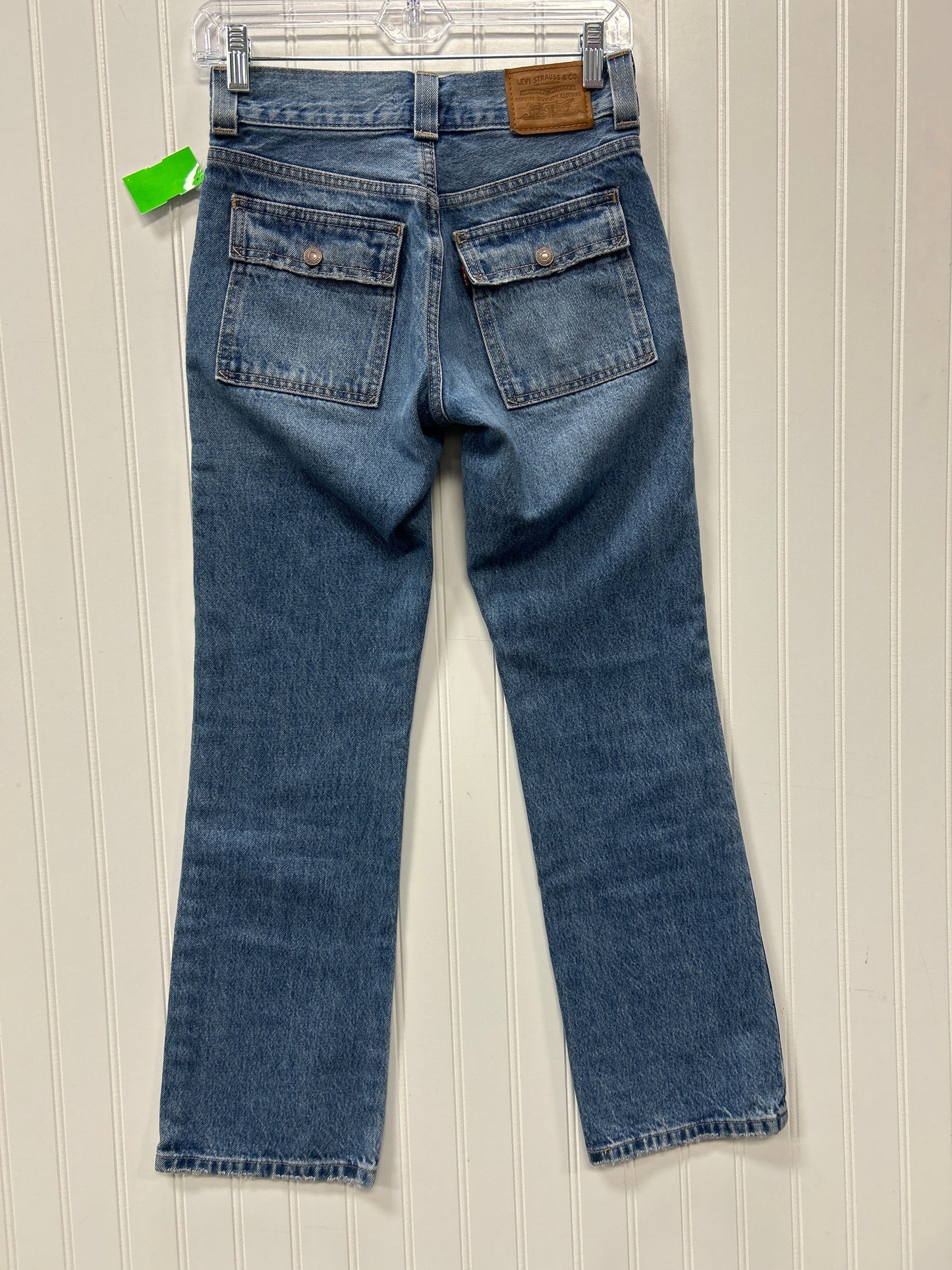 Jeans Boot Cut By Levis In Blue Denim, Size:0