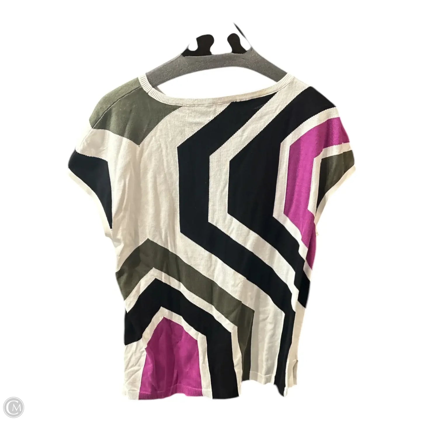 Top Short Sleeve Basic By Chicos In Multi-colored, Size: L