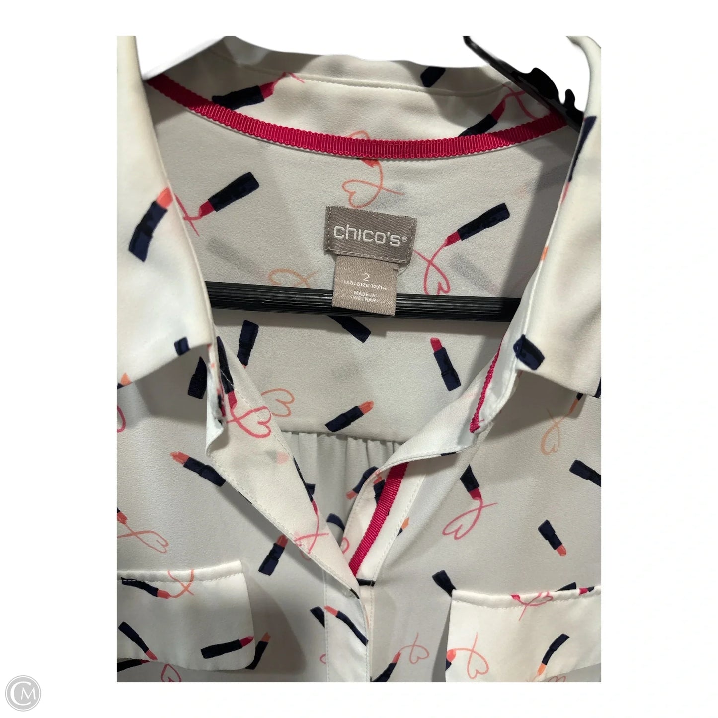 Top Long Sleeve Basic By Chicos In White, Size: L