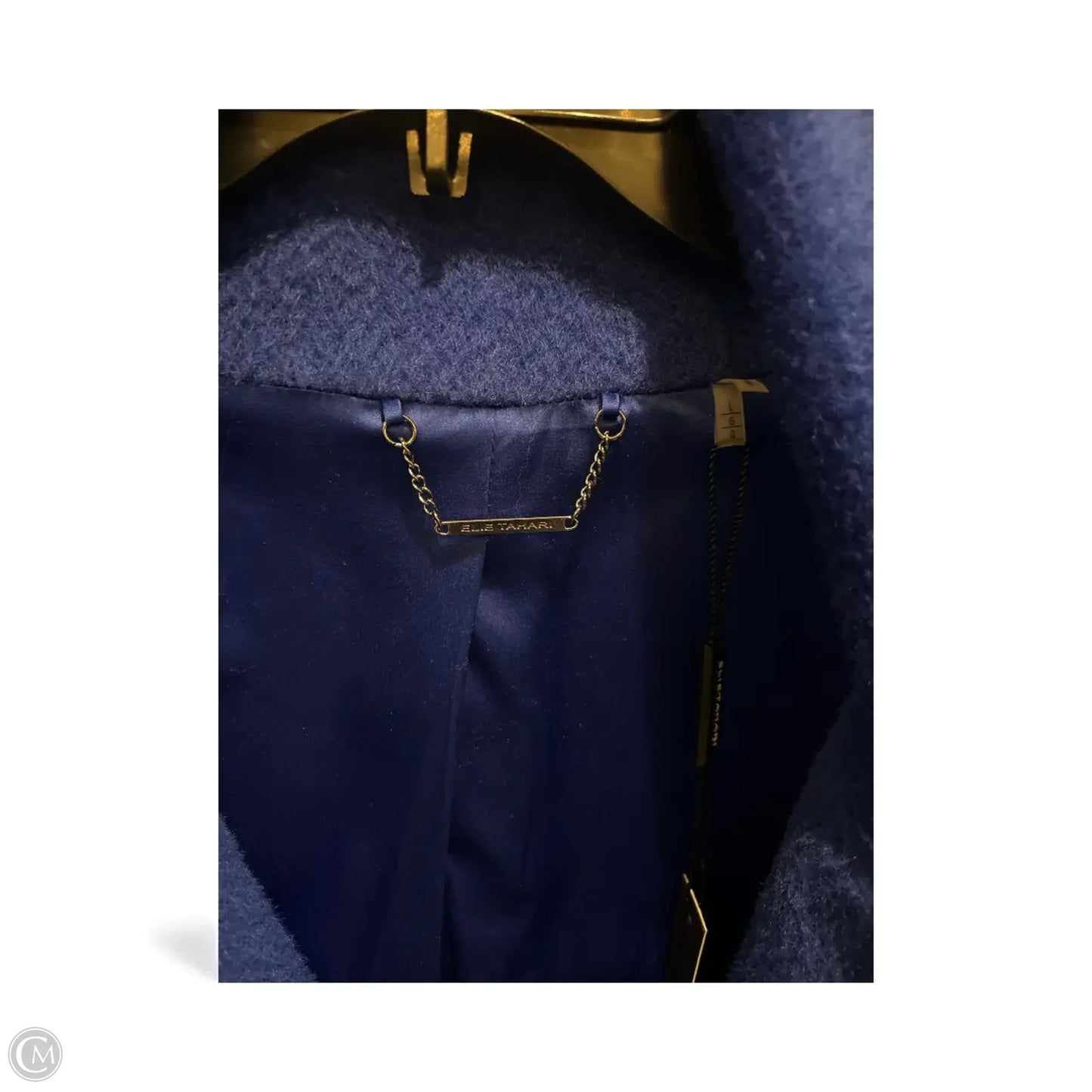 Coat Wool By Elie Tahari In Blue, Size: L