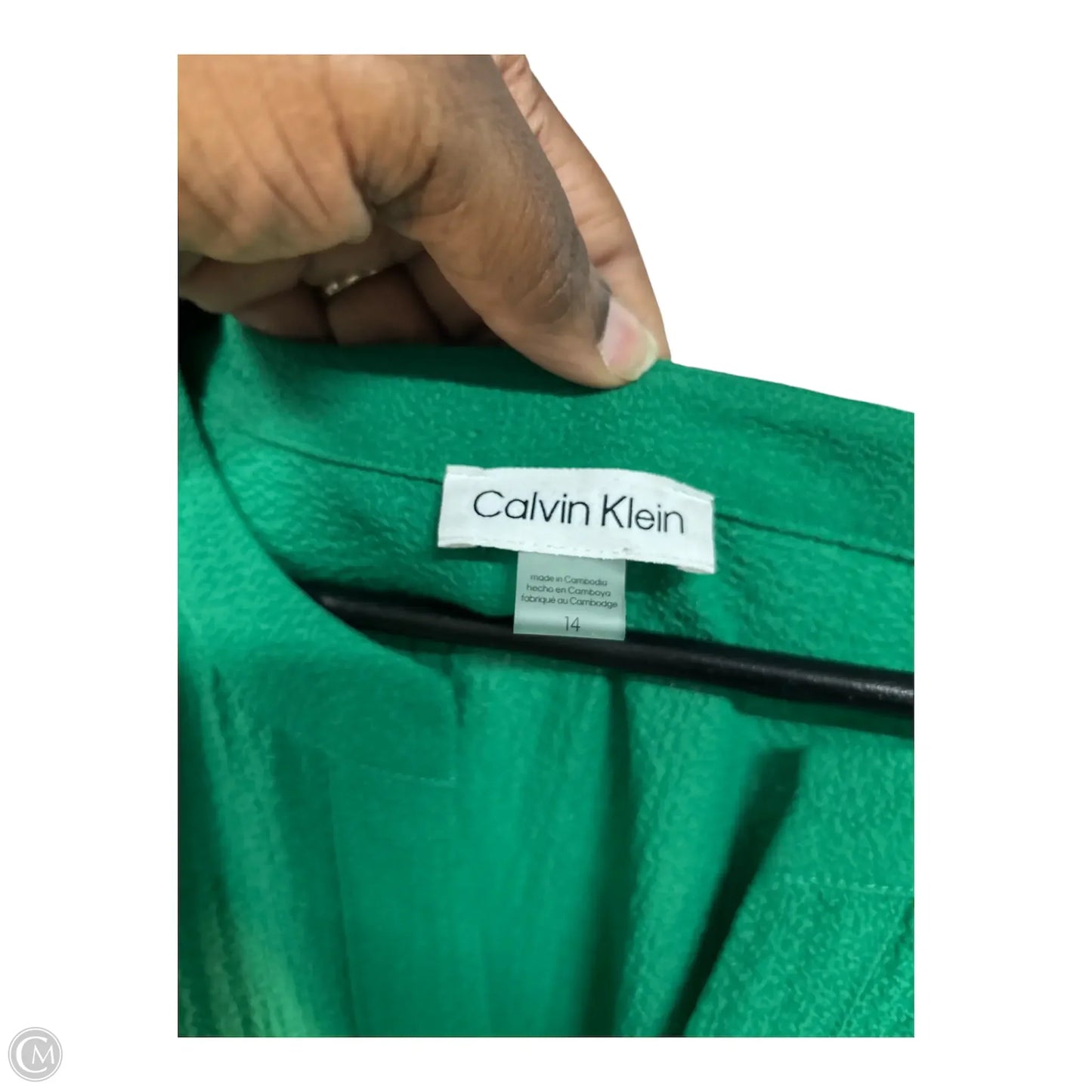 Dress Casual Midi By Calvin Klein In Green, Size: 14