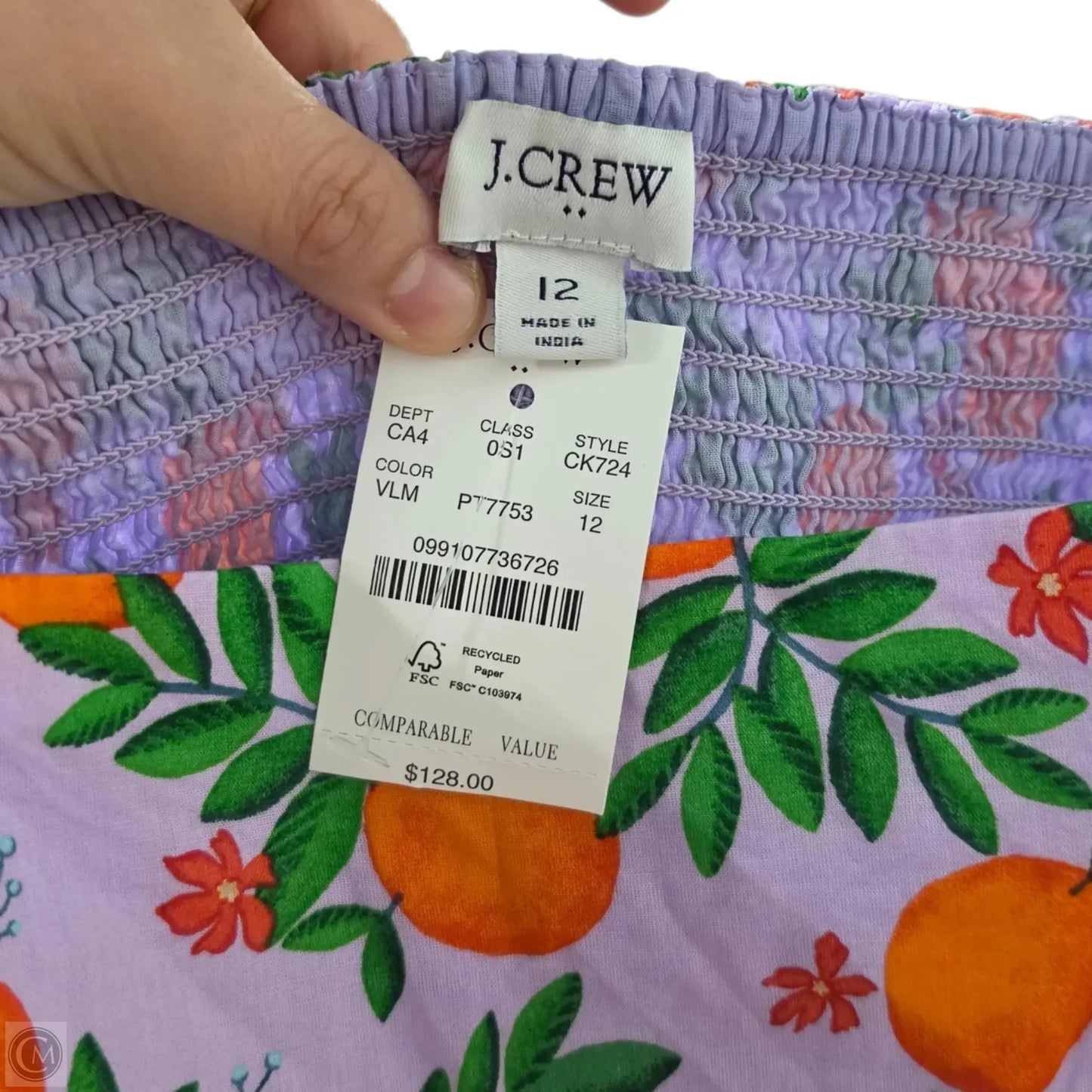 Dress Casual Midi By J. Crew In Orange & Purple, Size: 12