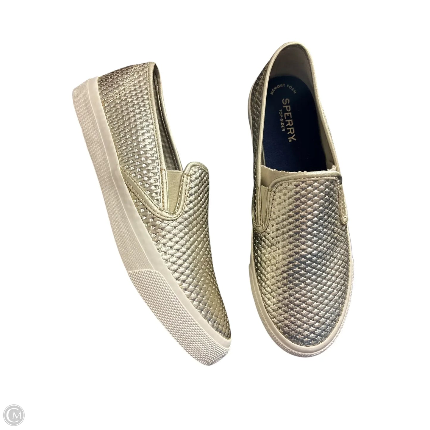 Shoes Sneakers By Sperry In Silver, Size: 9