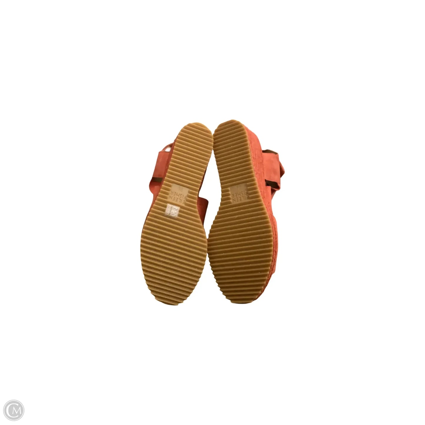Sandals Heels Wedge By Eileen Fisher In Coral, Size: 9.5
