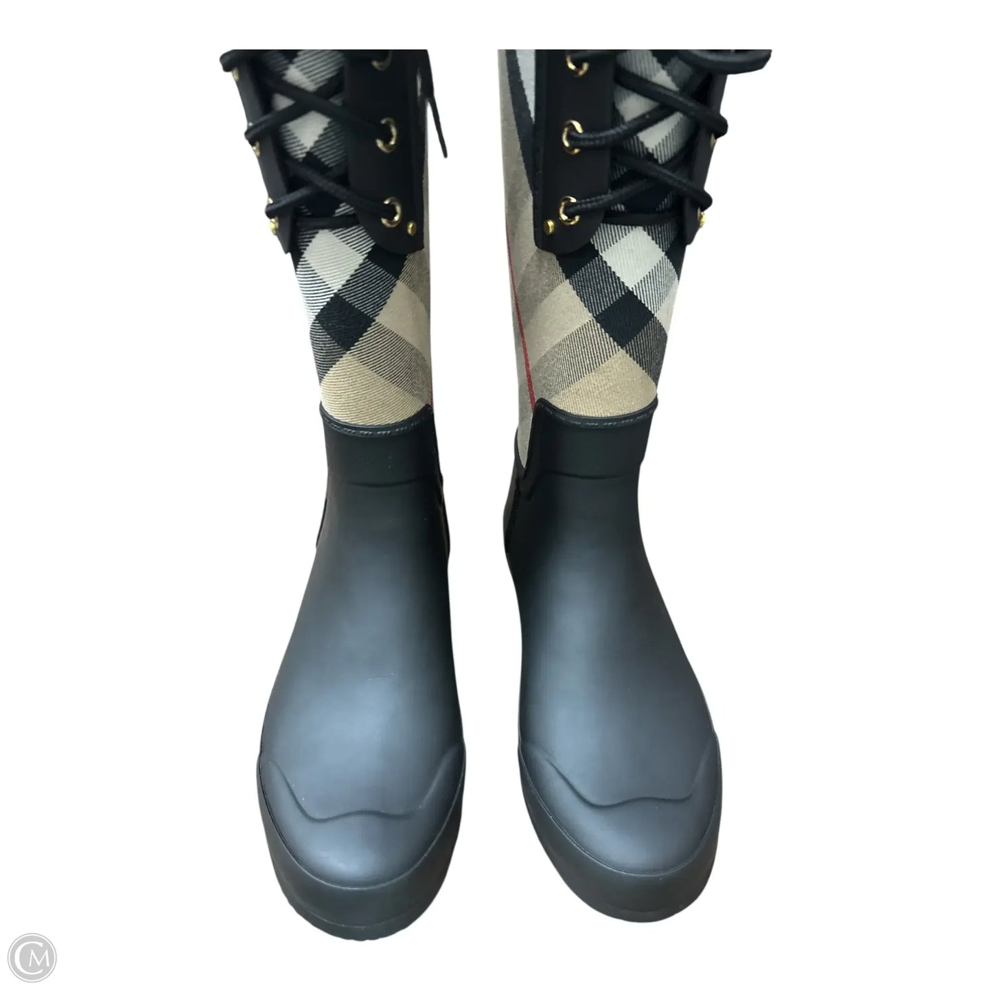Boots Luxury Designer By Burberry In Plaid Pattern