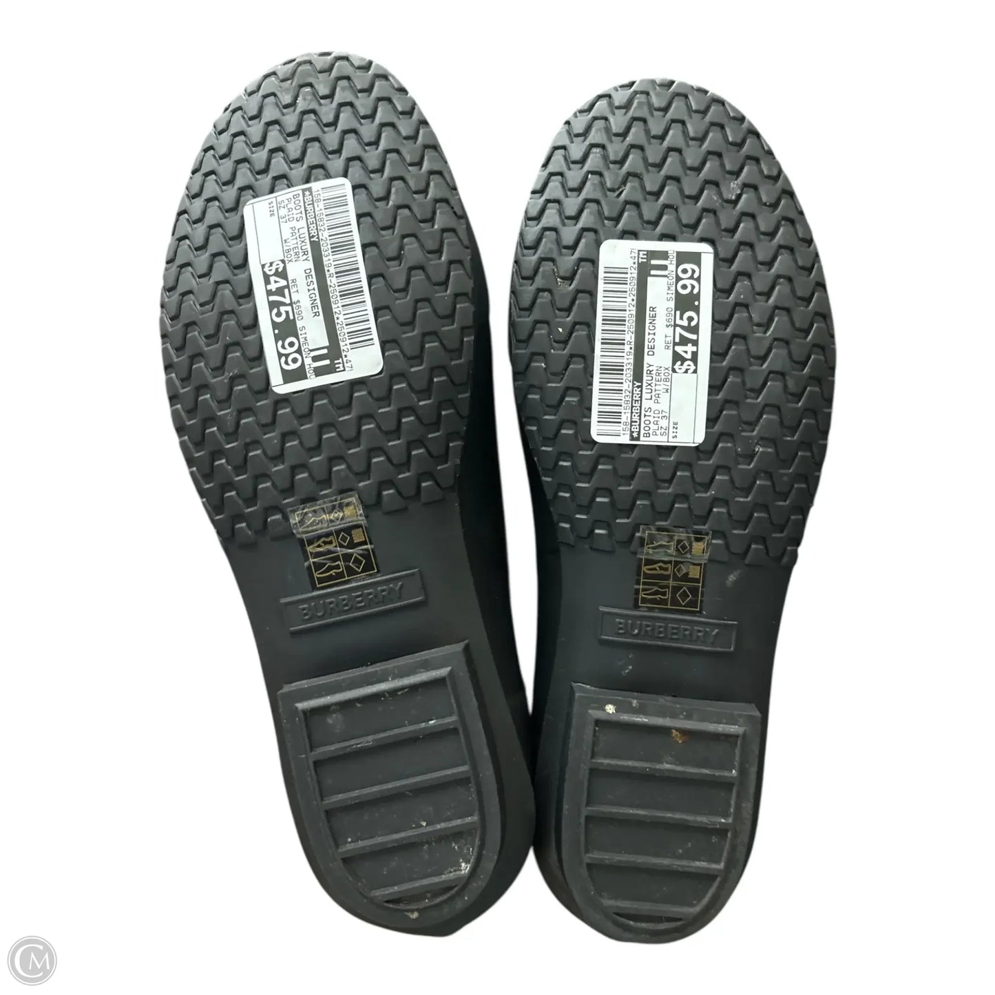 Boots Luxury Designer By Burberry In Plaid Pattern