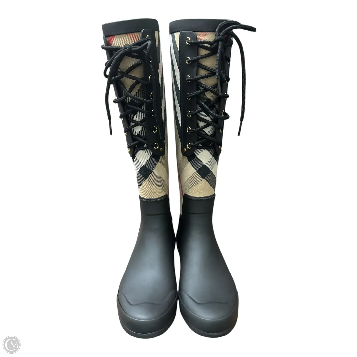 Boots Luxury Designer By Burberry In Plaid Pattern