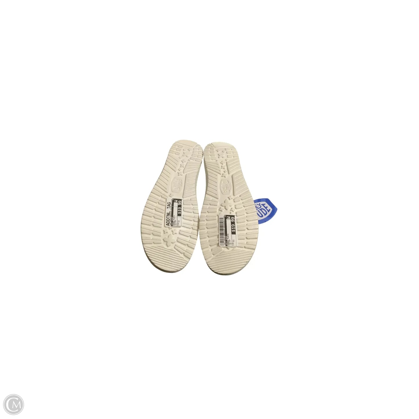 Shoes Flats By Hey Dude In Silver, Size: 11