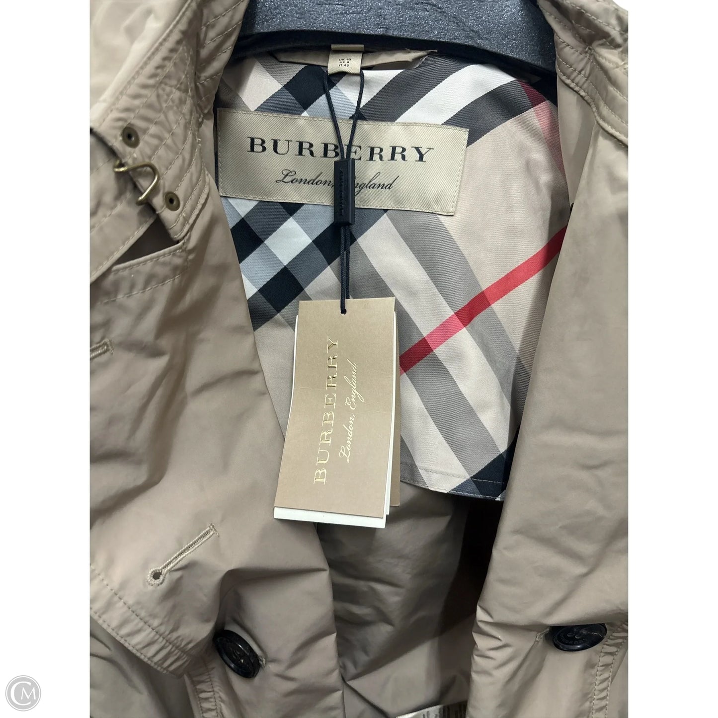 Jacket Luxury Designer By Burberry In Tan, Size: 8