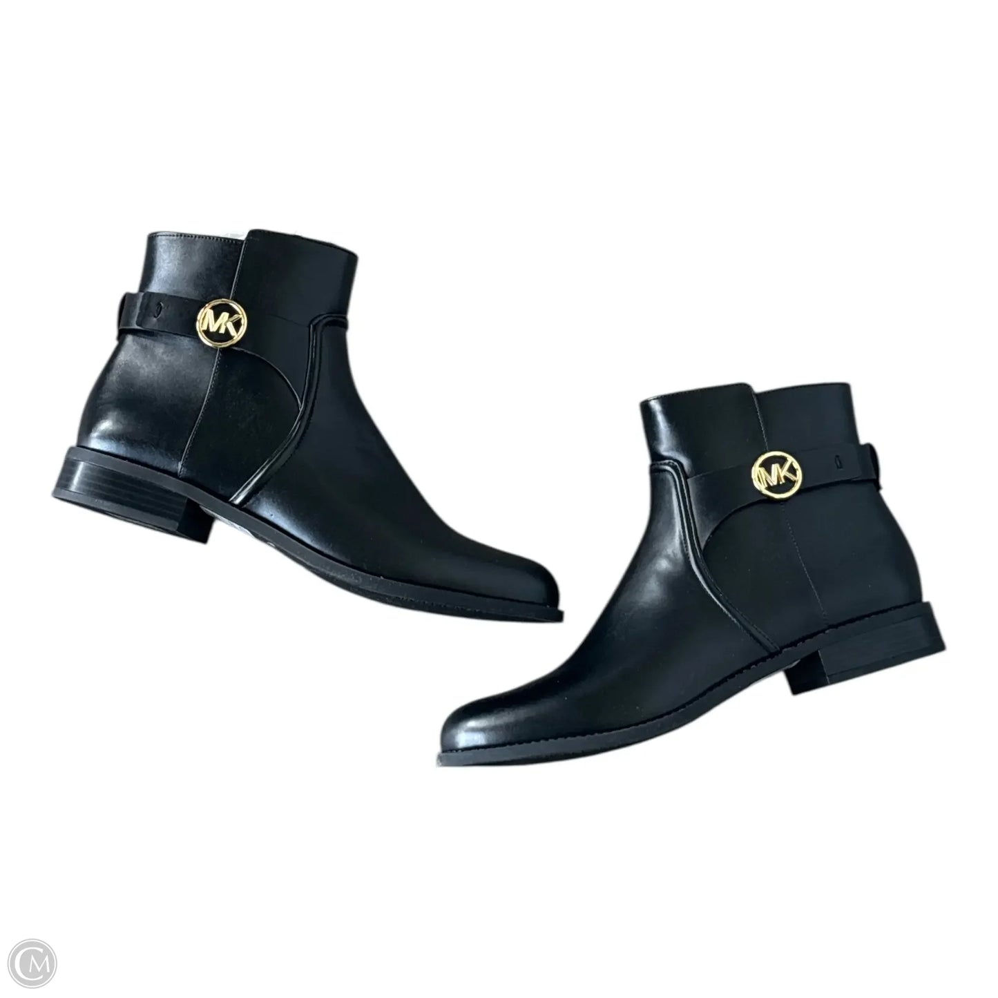 Boots Ankle Flats By Michael By Michael Kors In Black & Gold, Size: 11