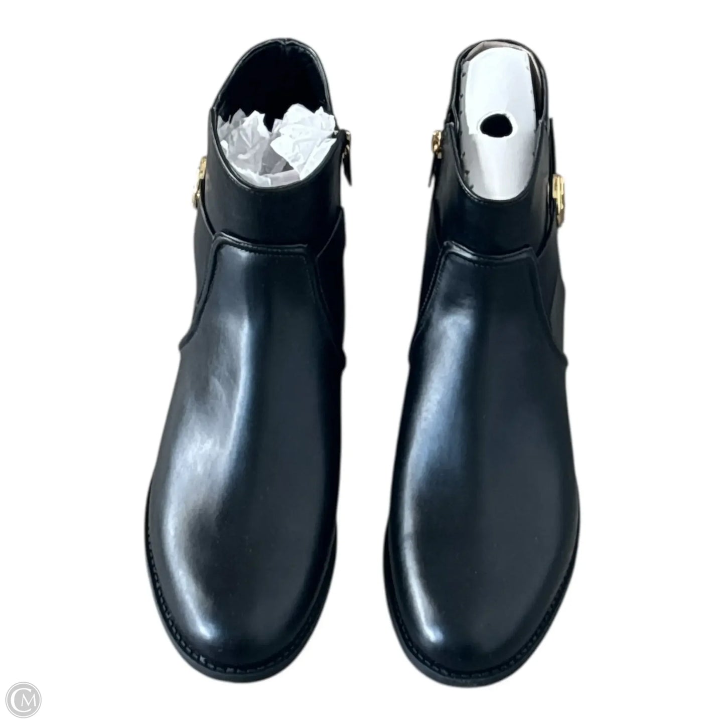 Boots Ankle Flats By Michael By Michael Kors In Black & Gold, Size: 11