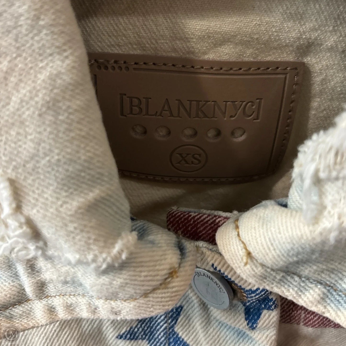 Jacket Denim By Blanknyc In Blue & Red & White, Size: Xs