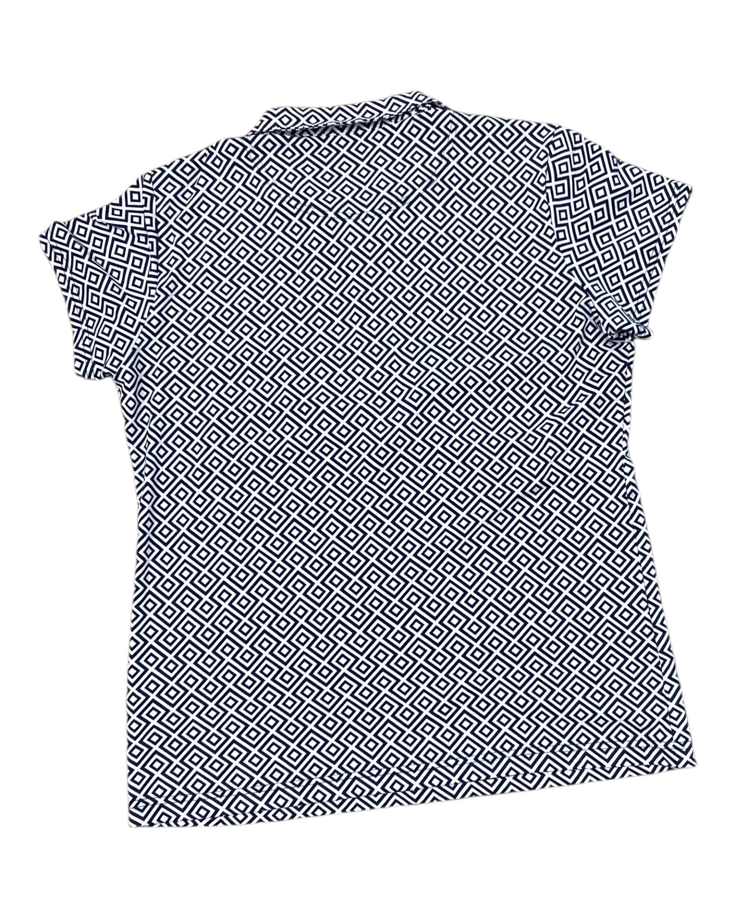 Top Ss By Clothes Mentor In Blue & White, Size:L
