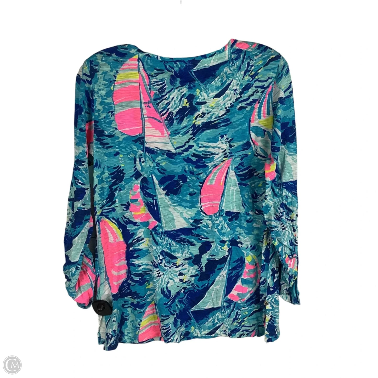 Top Long Sleeve Designer By Lilly Pulitzer In Blue & Pink, Size: Xs